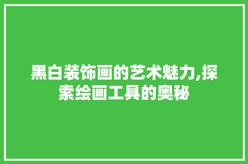 黑白装饰画的艺术魅力,探索绘画工具的奥秘