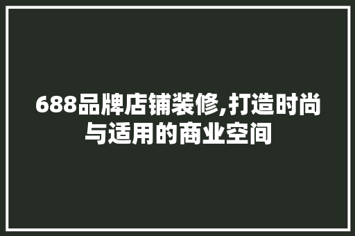 688品牌店铺装修,打造时尚与适用的商业空间 软装设计