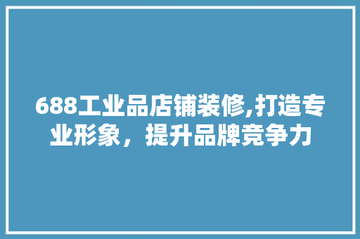 688工业品店铺装修,打造专业形象，提升品牌竞争力 木雕艺术