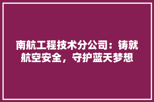 南航工程技术分公司：铸就航空安全，守护蓝天梦想 家居装修