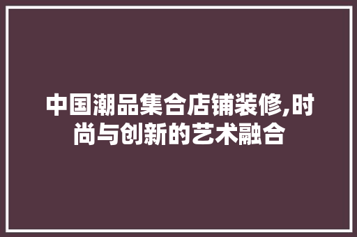 中国潮品集合店铺装修,时尚与创新的艺术融合