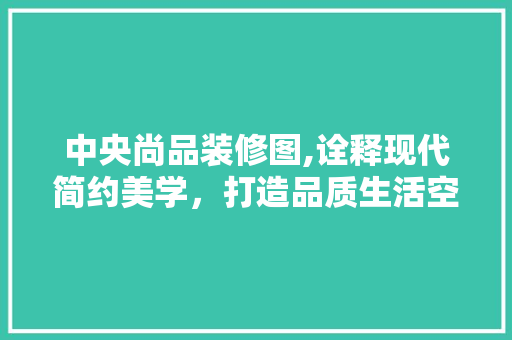 中央尚品装修图,诠释现代简约美学，打造品质生活空间 软装设计