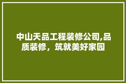 中山天品工程装修公司,品质装修，筑就美好家园 现代风格装饰