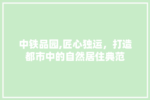 中铁品园,匠心独运，打造都市中的自然居住典范 中式风格装饰