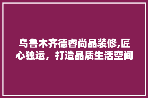 乌鲁木齐德睿尚品装修,匠心独运，打造品质生活空间 软装设计