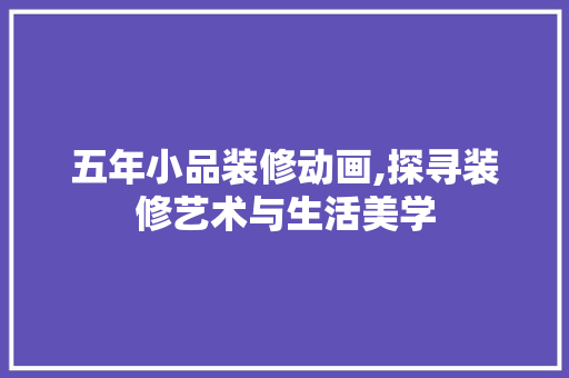 五年小品装修动画,探寻装修艺术与生活美学 卧室装修
