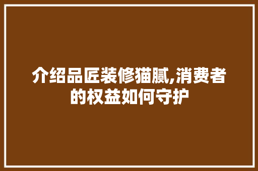 介绍品匠装修猫腻,消费者的权益如何守护 家居装修