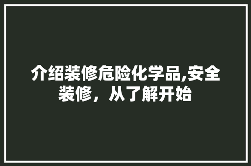 介绍装修危险化学品,安全装修，从了解开始 软装设计