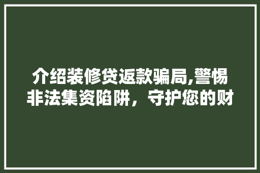 介绍装修贷返款骗局,警惕非法集资陷阱，守护您的财产安全 中式风格装饰