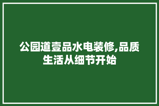 公园道壹品水电装修,品质生活从细节开始 木雕艺术