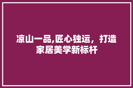 凉山一品,匠心独运，打造家居美学新标杆 现代风格装饰