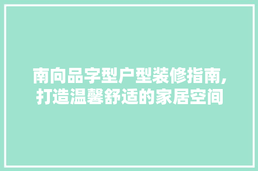 南向品字型户型装修指南,打造温馨舒适的家居空间 卧室装修