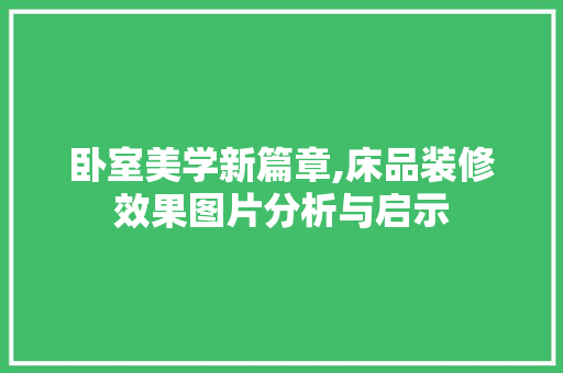 卧室美学新篇章,床品装修效果图片分析与启示 卧室装修