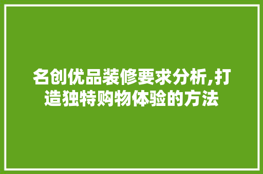 名创优品装修要求分析,打造独特购物体验的方法 中式风格装饰