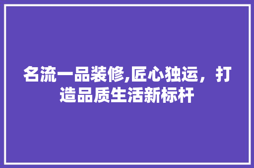 名流一品装修,匠心独运，打造品质生活新标杆 地板材料