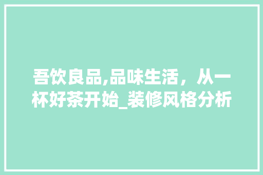 吾饮良品,品味生活，从一杯好茶开始_装修风格分析 家居装修