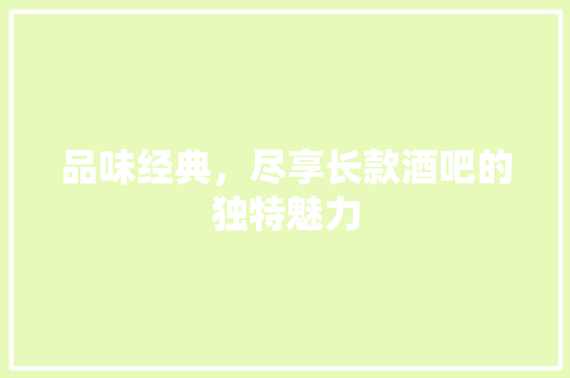 品味经典，尽享长款酒吧的独特魅力 地板材料