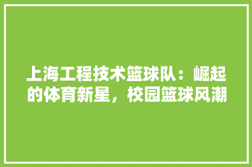 上海工程技术篮球队：崛起的体育新星，校园篮球风潮