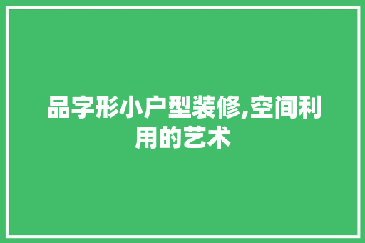 品字形小户型装修,空间利用的艺术 卧室装修