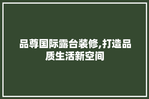 品尊国际露台装修,打造品质生活新空间 中式风格装饰
