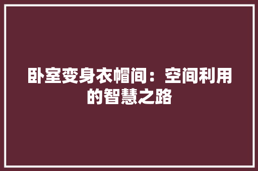 卧室变身衣帽间：空间利用的智慧之路