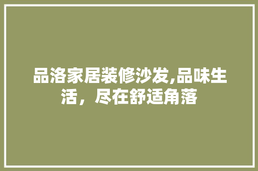 品洛家居装修沙发,品味生活，尽在舒适角落 地板材料