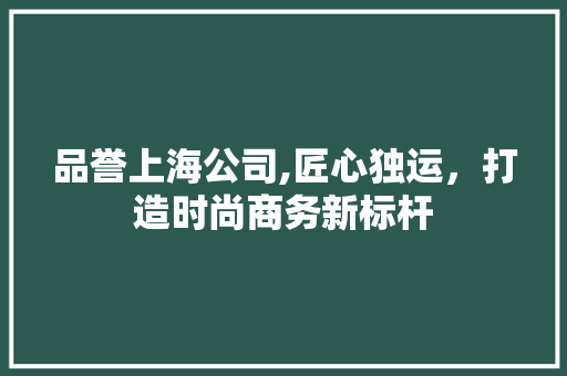 品誉上海公司,匠心独运，打造时尚商务新标杆 现代风格装饰