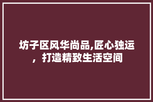 坊子区风华尚品,匠心独运，打造精致生活空间 家居装修