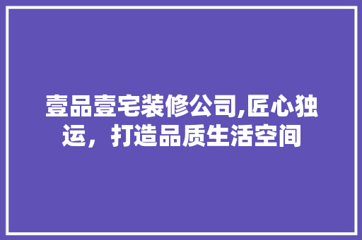 壹品壹宅装修公司,匠心独运，打造品质生活空间 现代风格装饰