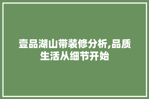 壹品湖山带装修分析,品质生活从细节开始 木雕艺术