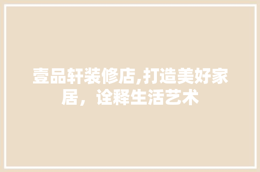 壹品轩装修店,打造美好家居，诠释生活艺术 木雕艺术