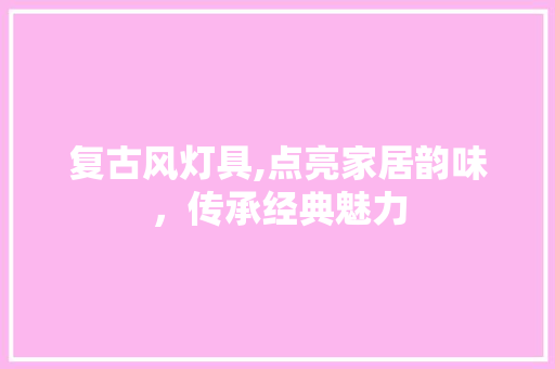 复古风灯具,点亮家居韵味，传承经典魅力 家居装修