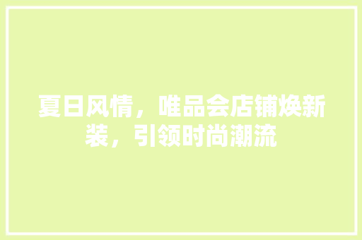 夏日风情，唯品会店铺焕新装，引领时尚潮流 室内设计