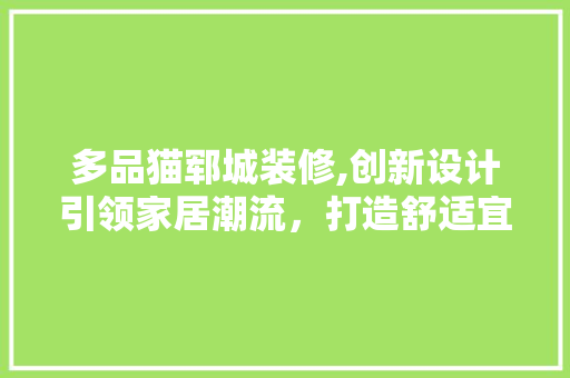 多品猫郓城装修,创新设计引领家居潮流，打造舒适宜居空间