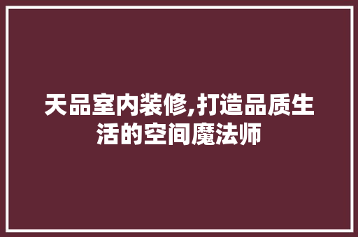 天品室内装修,打造品质生活的空间魔法师 现代风格装饰