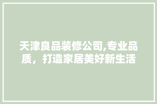 天津良品装修公司,专业品质，打造家居美好新生活 家居装修