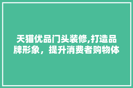 天猫优品门头装修,打造品牌形象，提升消费者购物体验 室内设计