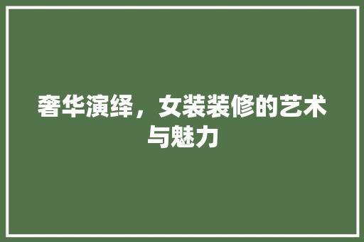 奢华演绎，女装装修的艺术与魅力 现代风格装饰