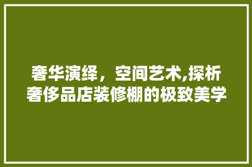奢华演绎，空间艺术,探析奢侈品店装修棚的极致美学 木雕艺术