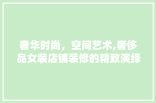 奢华时尚，空间艺术,奢侈品女装店铺装修的精致演绎 现代风格装饰