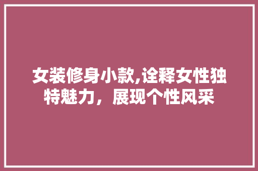 女装修身小款,诠释女性独特魅力，展现个性风采 室内设计