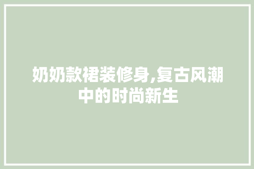 奶奶款裙装修身,复古风潮中的时尚新生 木雕艺术
