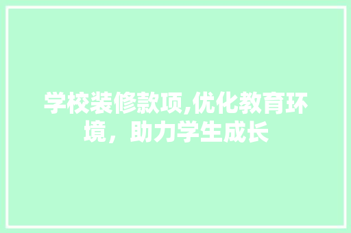 学校装修款项,优化教育环境，助力学生成长 地板材料