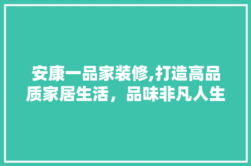 安康一品家装修,打造高品质家居生活，品味非凡人生 软装设计