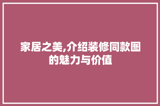 家居之美,介绍装修同款图的魅力与价值 木雕艺术