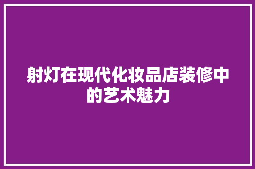 射灯在现代化妆品店装修中的艺术魅力 卧室装修