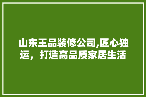 山东王品装修公司,匠心独运，打造高品质家居生活 中式风格装饰
