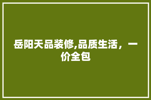 岳阳天品装修,品质生活，一价全包 软装设计