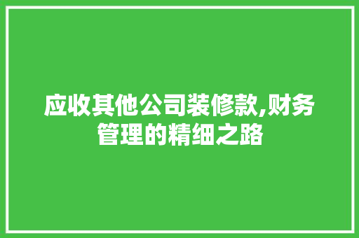 应收其他公司装修款,财务管理的精细之路 客厅装修