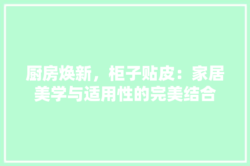 厨房焕新，柜子贴皮：家居美学与适用性的完美结合